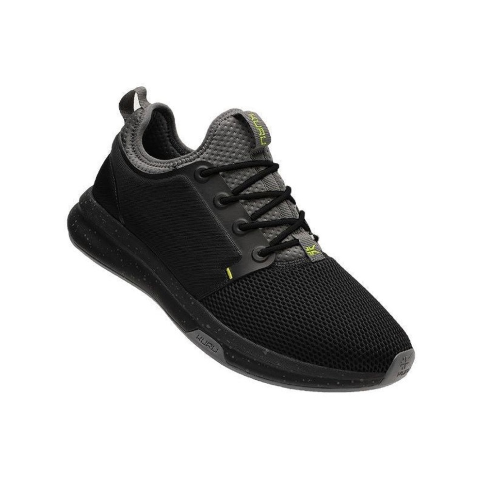 KURU Atom Men's Shoes - Jet Black and Citron Size 13 Wide - Picture 4 of 12